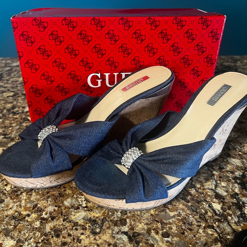 Guess Denim Wedge GWBETZY2 Dark Blue Fabric